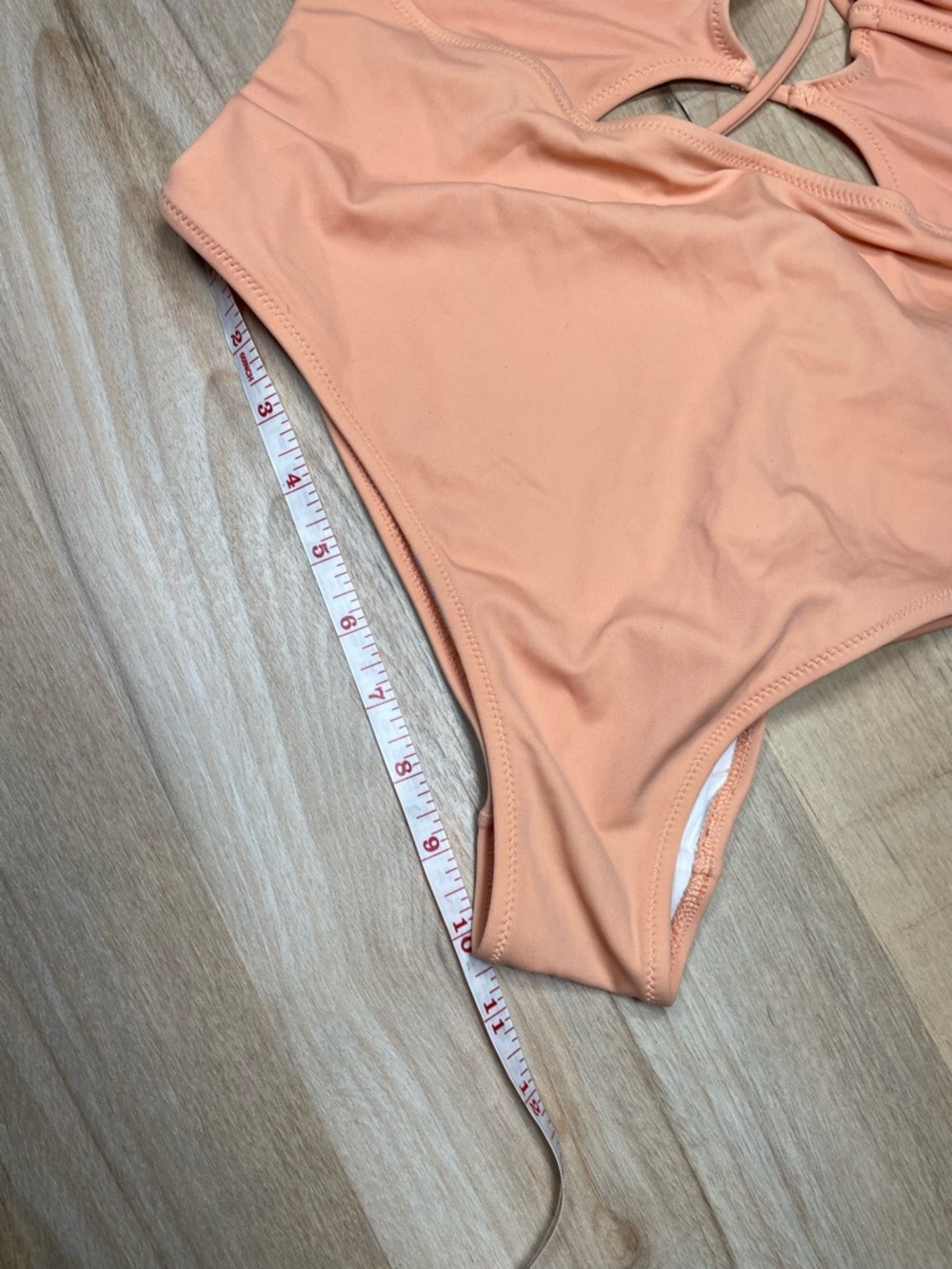 PINK Victoria's Secret Peach One-Piece Swim with Front Cutouts - Picture 8 of 8